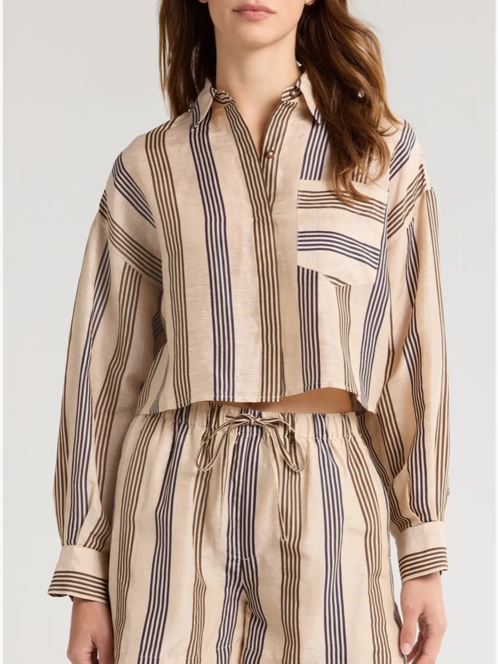 Rag & Bone Striped Linen and Silk Beatrice Top